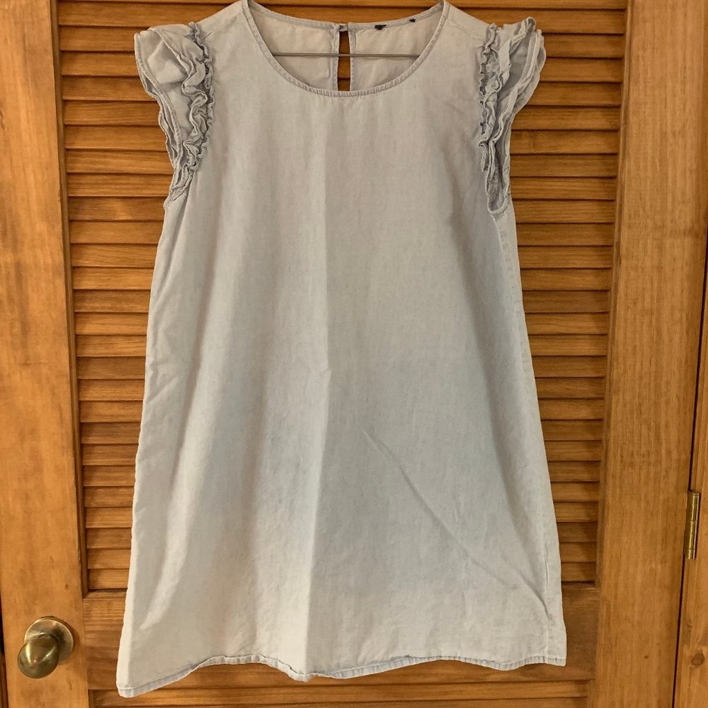 Ruffle Sleeve Mini Shift Dress